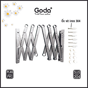 Giàn phơi xếp ống 19 inox 304 loại 1.2m loại mới (4 ống) GD-154