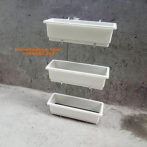 Móc treo Ban Công 3 Tầng Inox Chậu hoa thông minh vừa thành ban công, hàng rào từ 2-10cm - Chưa gồm Chậu