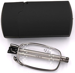 Kính lão gọng xếp 868 màu xám tròng lão từ 1 độ đến 4 độ