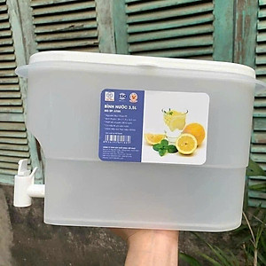Bình Nước 3.5L Việt Nhật Có Vòi Để Tủ Lạnh ,Đựng Nước Trái Cây Tiện Lợi Đa Năng ( Tặng kèm sticker)