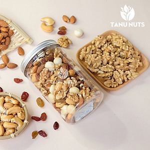 Hạt dinh dưỡng mix 7 loại TANU NUTS , hạt ngũ cốc bà bầu gồm macca, óc chó, hạnh nhân, điều, nho, xoài, việt quất