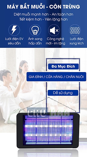 Đèn bắt muỗi, đèn diệt côn trùng, máy diệt ruồi tự động bằng sóng ánh sáng, máy bắt muỗi có lưới bảo vệ an toàn, sử dụng tại nhà, cơ quan trường học, quán ăn
