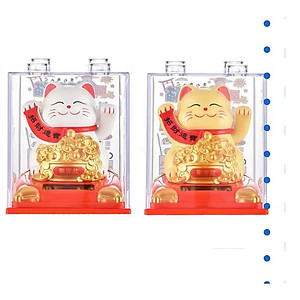 Mèo Thần Tài Ôm Hũ Vàng, Túi Vàng Vẫy Tay Dùng Pin Năng Lượng Mặt Trời - HENRYSA