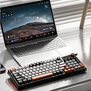 Bàn Phím Cơ Gaming không dây MK95 Bluetooth + USB + Cáp Pin sạc TypeC Hotswap cho máy tính laptop điện thoại hàng nhập khẩu