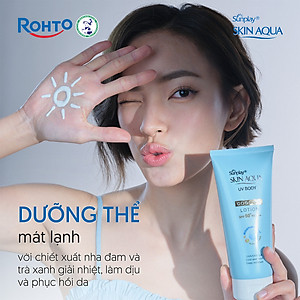 Kem chống nắng body Skin Aqua mát lạnh dùng hàng ngày Sunplay Skin Aqua UV Body Cooling Lotion SPF 50+ PA++++ 150g