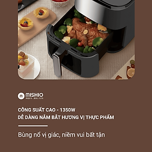 Nồi Chiên Không Dầu 8 Lít Mishio MK391 - Dung Tích Khổng Lồ, Nướng Nguyên Con Gà, Giá Cực Rẻ - Hàng chính hãng