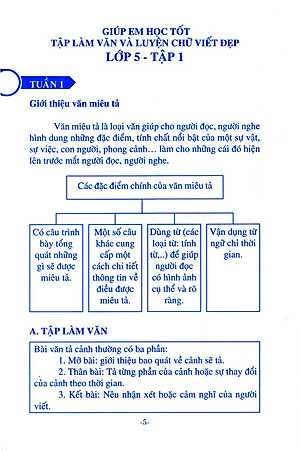 Sách Giúp Em Học Tốt Tập Làm Văn Và Luyện Viết Chữ Đẹp Lớp 5 (Tập 1)