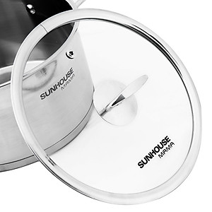 Bộ Nồi Inox Sunhouse Mama cao cấp 5 đáy SH784 (16cm, 20cm, 24cm) - Dùng cho mọi loại bếp - Hàng chính hãng