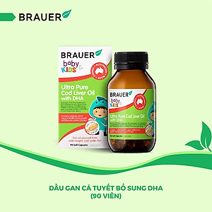 DHA dầu cá tuyết tinh khiết cho trẻ sơ sinh, trẻ nhỏ Brauer DHA Úc giúp phát triển trí não, tăng khả năng tập trung, cải thiện thị lực-OZ Slim Store