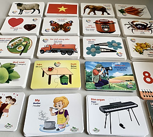 Bộ thẻ học thông minh 450 thẻ với 20 chủ đề về thế giới xung quanh cho bé (Flashcard)