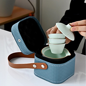 Bộ Ấm Trà Gốm Sứ Du Lịch kiểu gaiwan – Nhỏ Gọn, Tiện Lợi Dành Cho Người Yêu Trà
