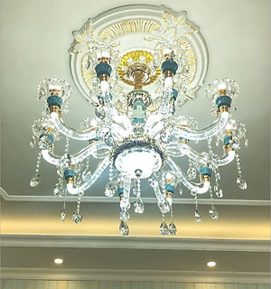 Đèn chùm SERA pha lê hiện đại trang trí nội thất sang trọng loại 15 tay - kèm bóng LED chuyên dụng.