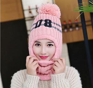 Mũ len, nón len 2 phong cách tua rua số 08 A011