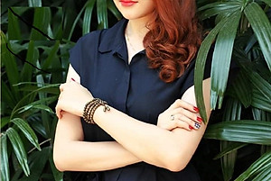 Combo 2 Vòng tràng 108 hạt gỗ đàn hương phong thủy niệm phật, kiêm vòng thời trang sang trọng đẳng cấp