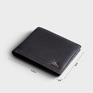 Ví nam da bò Lata ( Thời trang nam gấp 2 dáng ngang - Ví da thật LVN98 )