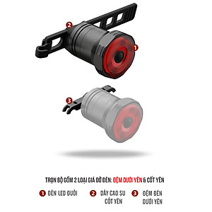 Đèn Đuôi LED Xe Đạp Thông Minh Cảnh Báo Ban Đêm Có Cảm Biến Chuyển Động Và Báo Đèn Khi Phanh Xe Chống Nước Sạc Điện USB MAILEE - Hàng Chính Hãng
