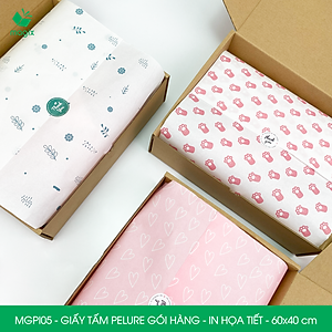 MGPI05 - Combo 50 tấm giấy Pelure gói hàng in họa tiết - 60x40 cm