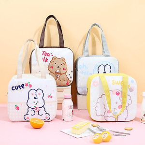 Túi Xách Đựng Hộp Cơm Giữ Nhiệt Đi Làm ,Đi Dã Ngoại, Vải Bọc Lõi Nhôm Chống Thấm Hình Thú Dễ Thương PaKaSa