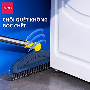 Cây Chà Sàn Nhà Tắm Thông Minh 2 Trong 1 Chổi Cọ Sàn Và Gạt Nước Xoay 180 Độ Deli - Chổi Cọ Nhà Vệ Sinh, Phòng Tắm, Cọ Khe Hẹp Góc Tường - VS1006