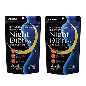 Combo 2 Gói Trà Giảm Cân Thảo Mộc Ban Đêm Night Diet Tea Orihiro Nhật Bản 20 túi lọc/gói