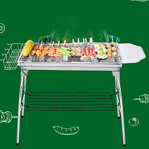 Bếp nướng than hoa BBQ ngoài trời chất liệu Inox cao cấp