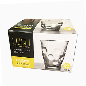 Bộ 04 cốc thủy tinh cao cấp chịu nhiệt họa tiết tròn mang lại vẻ trang nhã, sang trọng - nội địa Nhật Bản 