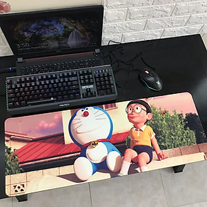 Miếng Lót Chuột, Bàn Di Chuột, mouse padDoraemon cỡ lớn (80x30x0.3) hàng nhập khẩu