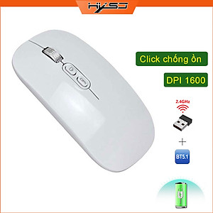 Chuột không dây HXSJ M103B wireless Bluetooth tự sạc pin siêu mỏng không gây tiếng ồn chuyên dùng cho Máy tính, pc, Laptop, Tivi  - Hàng chính hãng