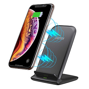 Đế sạc nhanh không dây Qi kiêm giá đỡ cho điện thoại hiệu CHOETECH HPK-T555 trang bị Công suất 10W, thiết kế nhỏ gọn, chuẩn sạc MFI cho Apple - Hàng chính hãng