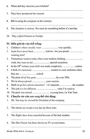 Sách Bài Tập Tiếng Anh Lớp 9 ( Có Đáp Án )