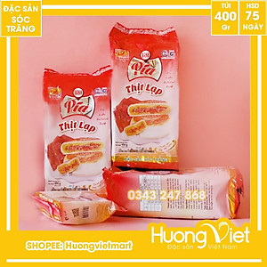 Đặc Sản Sóc Trăng - Bánh Pía Thịt Lạp Tân Huê Viên 400G, Bánh Pía Nhân Măn, Bánh Pía Sóc Trăng Chính Hãng Túi 4 Bánh Bao Bì Riêng