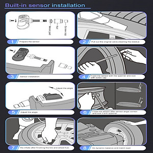 Cảm biến áp suất lốp trong cao cấp thương hiệu Careud dành cho các hãng xe - Cảnh báo áp suất, chính xác: ±1.5PSI (±0.1bar) - Điện áp: 8-16V - Hàng Nhập Khẩu