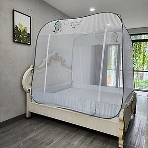 Màn Chụp Đỉnh Vuông Cao Cấp Mộc Miên - Kích Thước 1,6mx2m ( Hình thật )