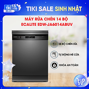 Máy Rửa Chén Độc Lập Ecalite EDW-JA6014ABUV - 14 Bộ - 9 Chương Trình Rửa - Có Rửa Diệt Khuẩn - Hàng Chính Hãng