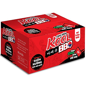 Thùng Mì Cung Đình Kool BBQ Sườn Nướng Kiểu Hàn Quốc (99g x 12 hộp)