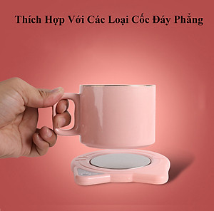 Đế Hâm Nóng Giữ Ấm Đồ Uống Hình Tai Mèo KUNBE Hâm Nóng Cà Phê Trà Sữa cho Bé Làm Nóng Đồ Uống Nhanh Chóng Tiện Lợi