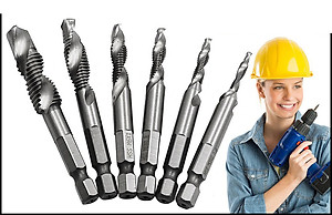 Bộ 6 Mũi Khoan Taro HSS 4341 Tạo Ren Cao Cấp, giúp tiết kiệm thời gian thi công, tiết kiệm chi phí siêu tiện lợi. M3, M4, M5, M6, M8, M10 