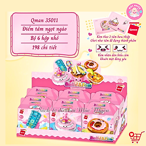 Đồ chơi xếp hình, lắp ráp 6 in 1 Qman 35011 - Điểm tâm ngọt ngào - Dành cho bé gái từ 6 tuổi