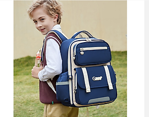 Balo học sinh cấp 1 và 2 siêu nhẹ chống gù chống nước cao cấp phong cách châu âu