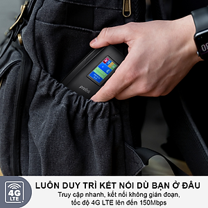 Bộ phát Wifi di động PROLiNK DL7202 dùng SIM 4G LTE 150Mbps, pin 3000mAH lên tới 12h, TFT 1.44", hỗ trợ 185 quốc gia - Hàng chính hãng