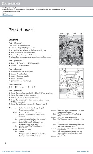 Cambridge English Young Learners 2 for Revised Exam from 2018 Movers Answer Booklet: Authentic Examination Papers
