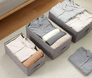 Combo 3 hộp vải đựng đồ đa năng TD2 – Bộ 3 túi vải Thụy Điển không nắp tiết kiệm sang trọng dung tích 24L mỗi hộp - chính hãng