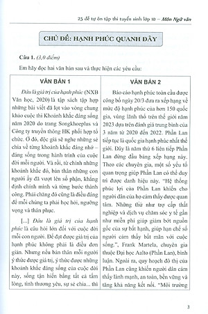 25 Đề Tự Ôn Tập Thi Tuyển Sinh Lớp 10 Môn Ngữ Văn