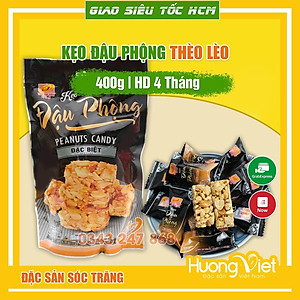 Đặc Sản Sóc Trăng - Kẹo Đậu Phộng Đặc Biệt Tân Huê Viên Giòn Ít Ngọt 400Gr, Đặc Sản Kẹo Thèo Lèo Miền Tây Sóc Trăng