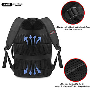 Balo Đi Phượt Cỡ Lớn Đa Ngăn Chống Nước Xbags Leader Cao Cấp Màu Đen, Đựng Laptop 17 Inch, Ngăn Chính Mở 180 Độ, Mạnh Mẽ Cá Tính!