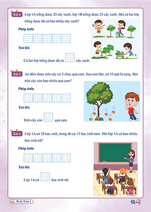 Ôn hè toán 1 ( dành cho học sinh lớp 1 lên lớp 2 ) theo chương trình sách giáo khoa mới nhất