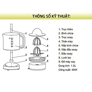 Máy Vắt Cam Lock&Lock (700ml) - Hàng Chính Hãng, Xoay Ép 2 Chiều, Chất Liệu Nhựa PP, Dễ Dàng Tháo Lắp Vệ Sinh - Tặng Kèm Ống Hút Và Cọ Rửa