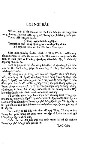 Sách Ôn Tập Luyện Thi Trắc Nghiệm THPT Quốc Gia 2020 - Khoa Học Tự Nhiên