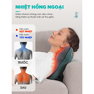 Gối Massage Đa Năng KingTech KP-500 - Máy Mát xa Toàn Thân Nhiệt Hồng Ngoại - Chuyên Sâu Cho Cổ, Vai Gáy, Lưng Dưới, Đùi, Chân - Sử Dụng Tại Nhà, Văn Phòng, Trên Ô Tô - Quà Tặng Cho Bạn Bè, Người Thân