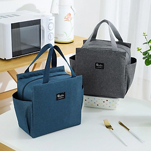 Túi Giữ Nhiệt Đựng Hộp Cơm Trưa Văn Phòng, Túi Đựng Hộp Cơm Thực Phẩm Đa Năng Có Ngăn Chứa Chai Nước 2 Bên - HÀNG CHÍNH HÃNG MINIIN